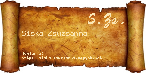 Siska Zsuzsanna névjegykártya